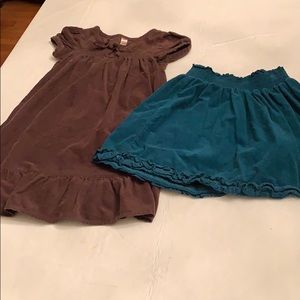Cherokee. Size 5T Dress & 5T Skirt. Both corduroy.